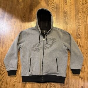 NFL Philadelphia Eagles Football Jacket Full Zip Hoodie Mens XL Pro Line Gray